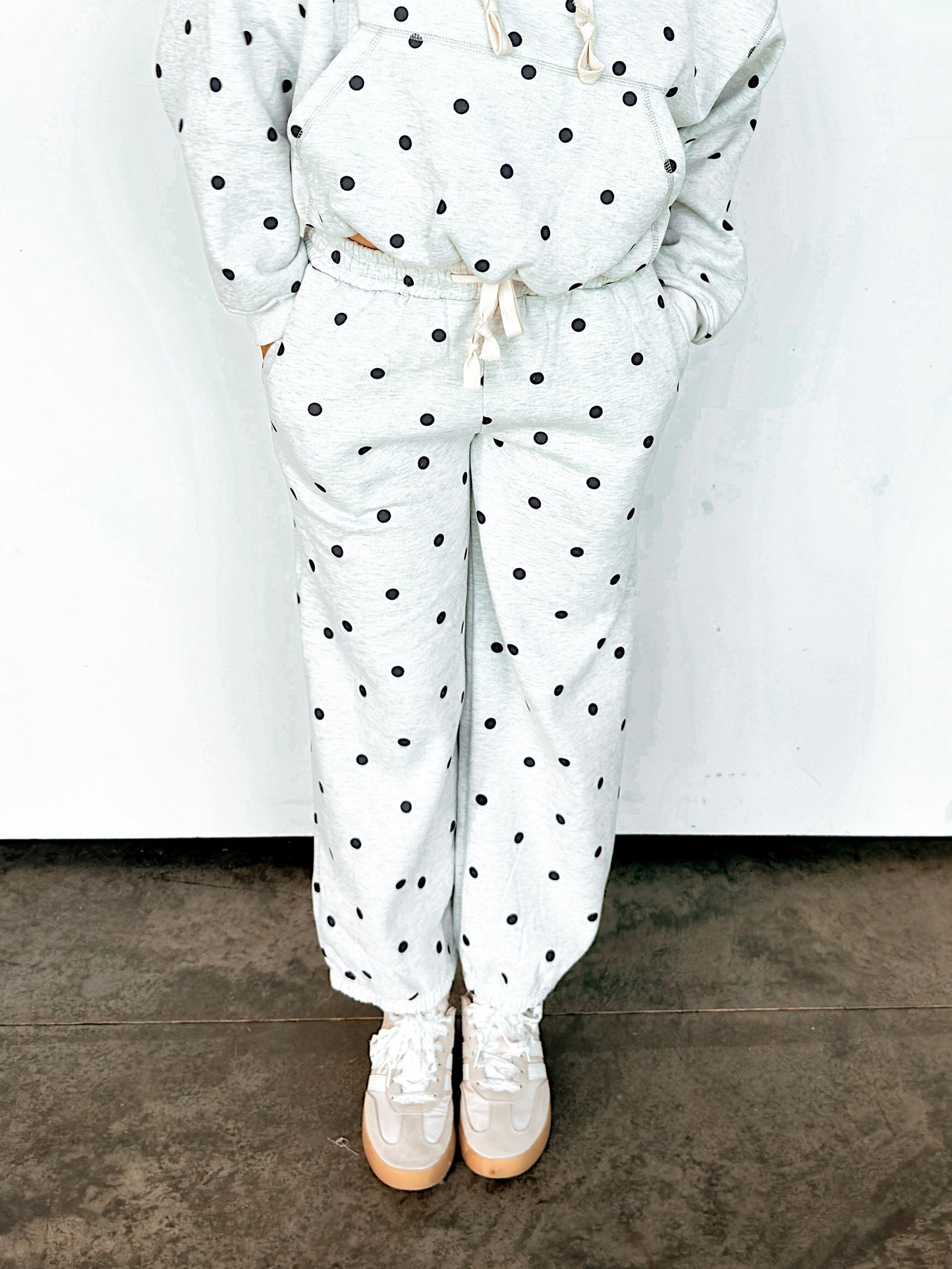 Heather Grey & Navy Polka Dot Lounge Set