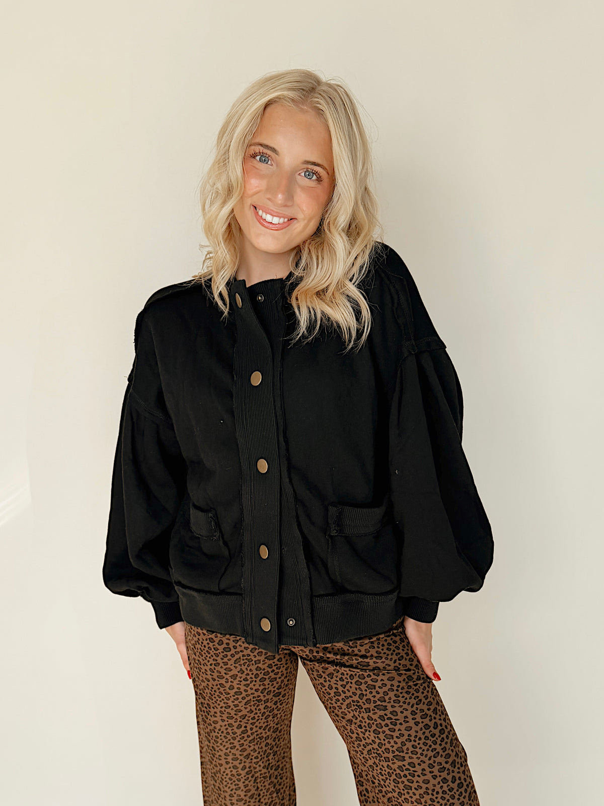 Black Snap Front Jacket