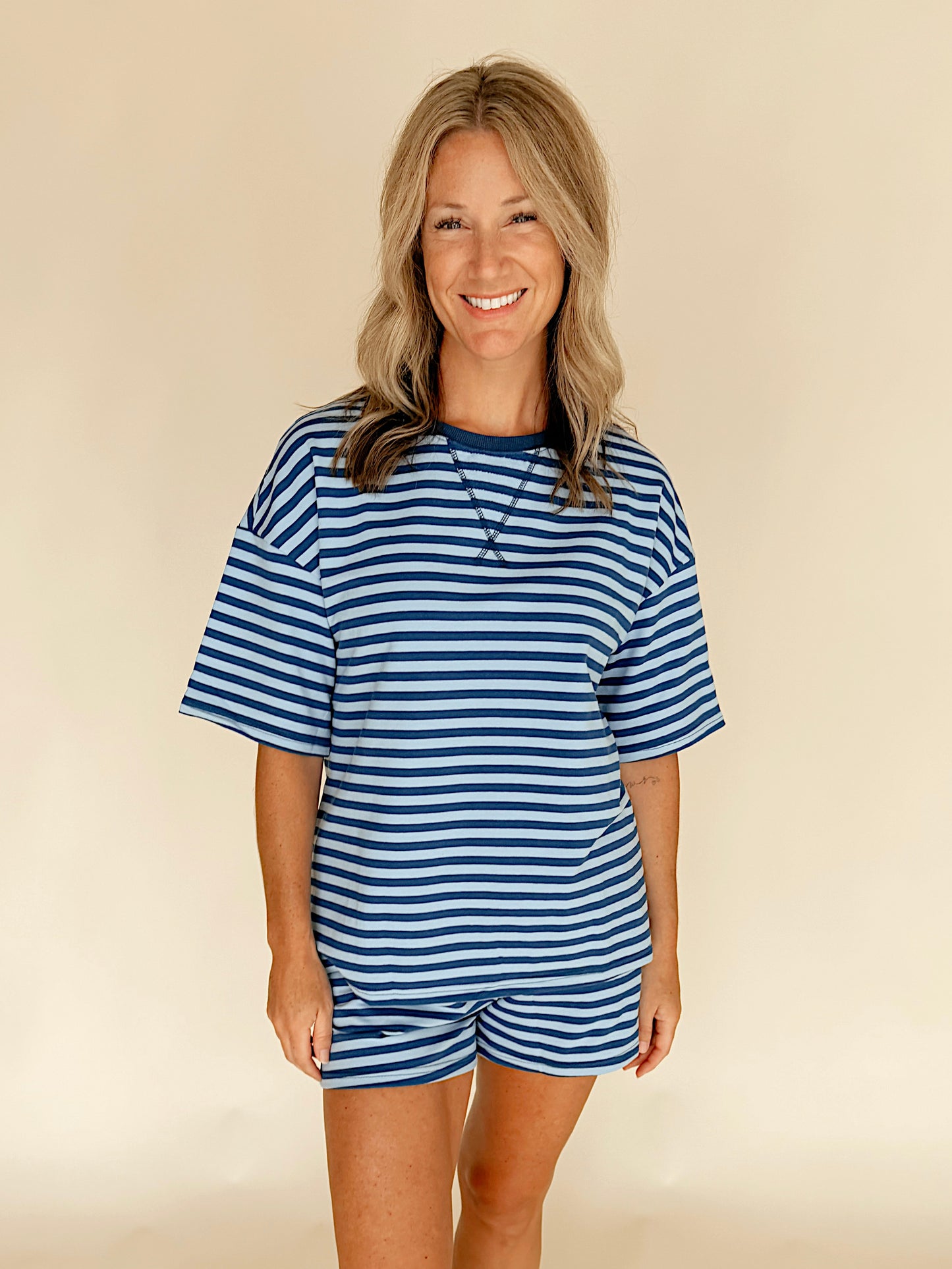 Blue Stripe Two-Piece Set