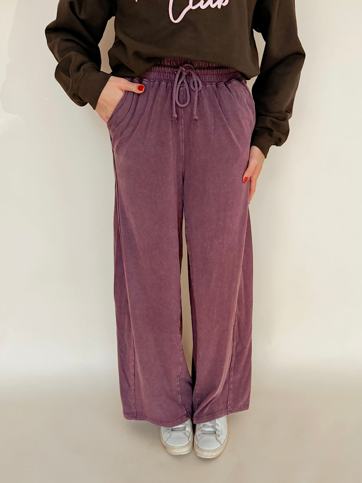 Wide Leg Mineral Wash Pants