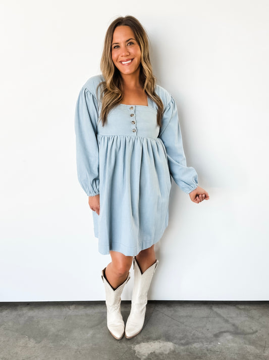 Light Denim Babydoll Dress