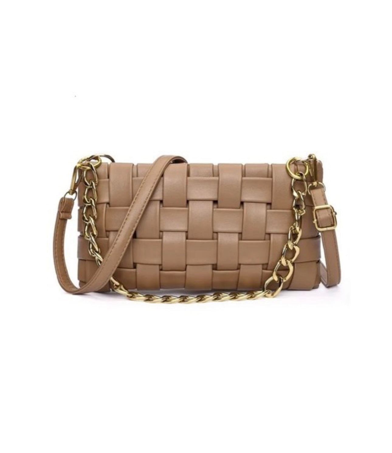 Camel Woven Weaved Shoulder Bag