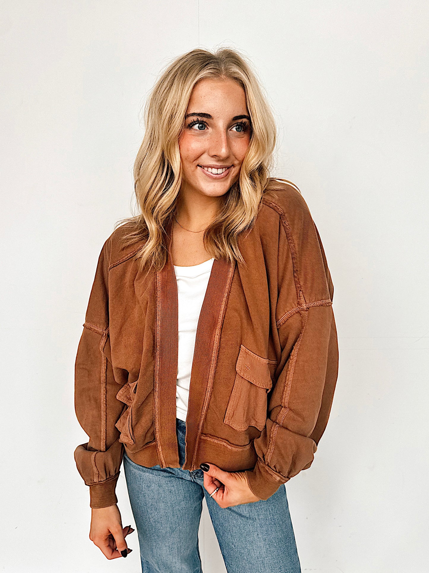 Camel Cardigan Top