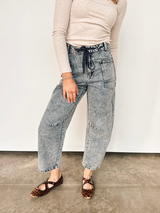 Vintage Washed Barrel Jeans