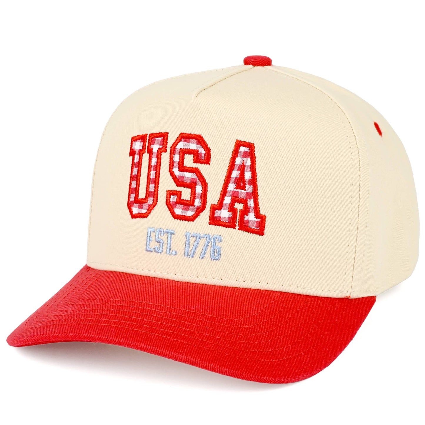 USA Gingham Checked Trucker Hat