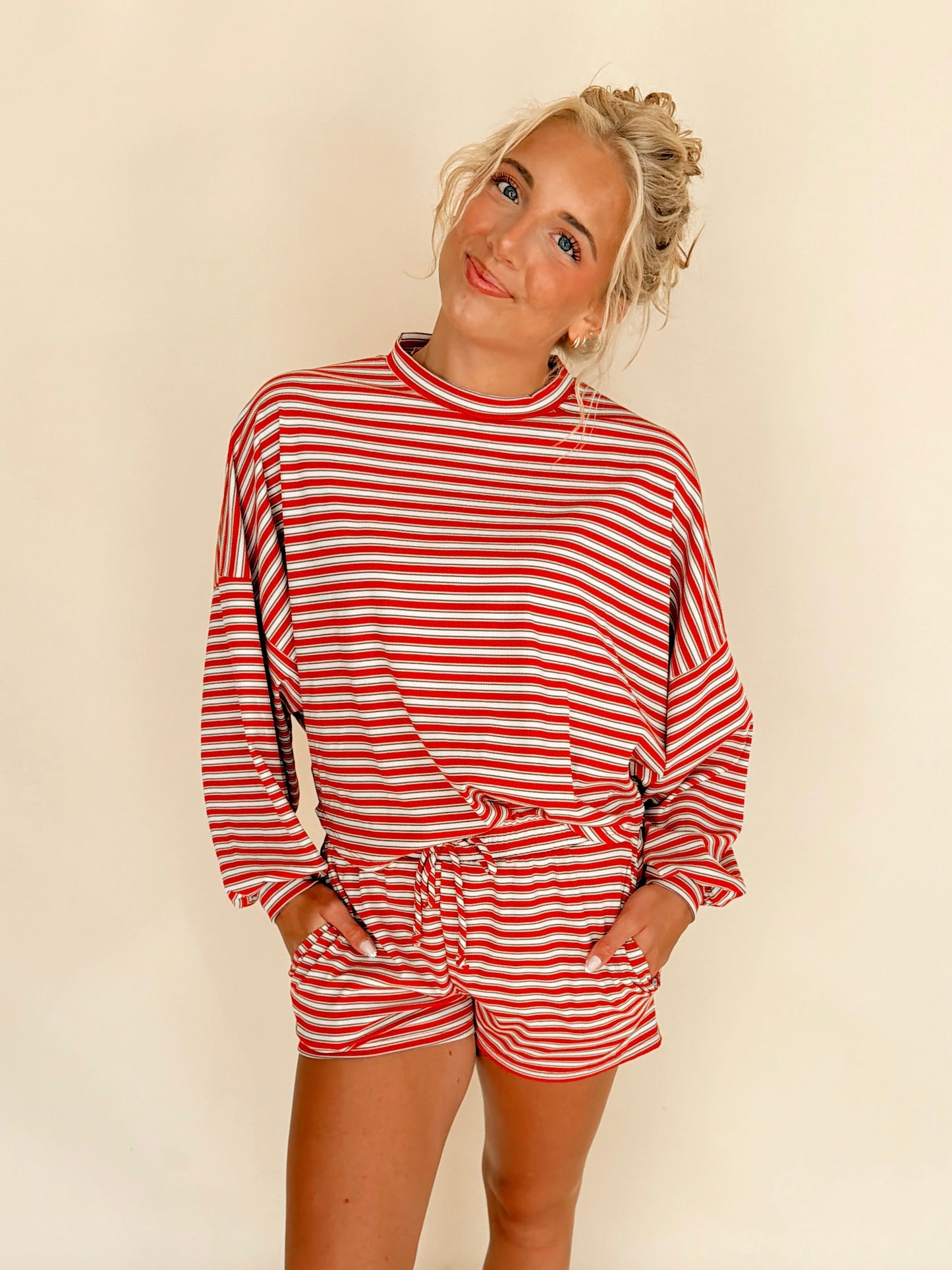 Red Striped Lounge Set