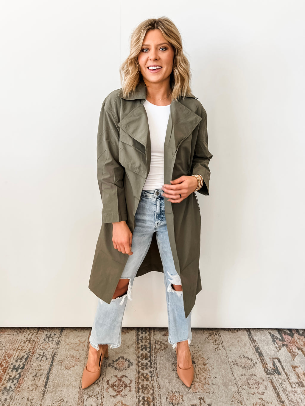 Olive Lightweight Trench Coat