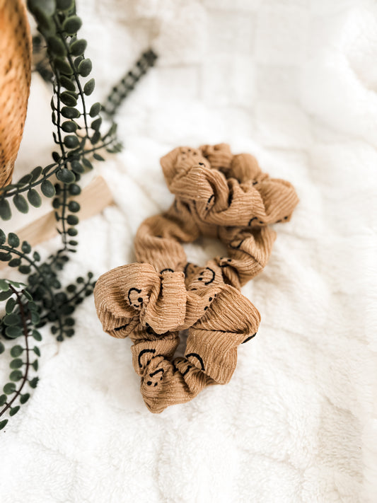 Beige Smiley Scrunchies