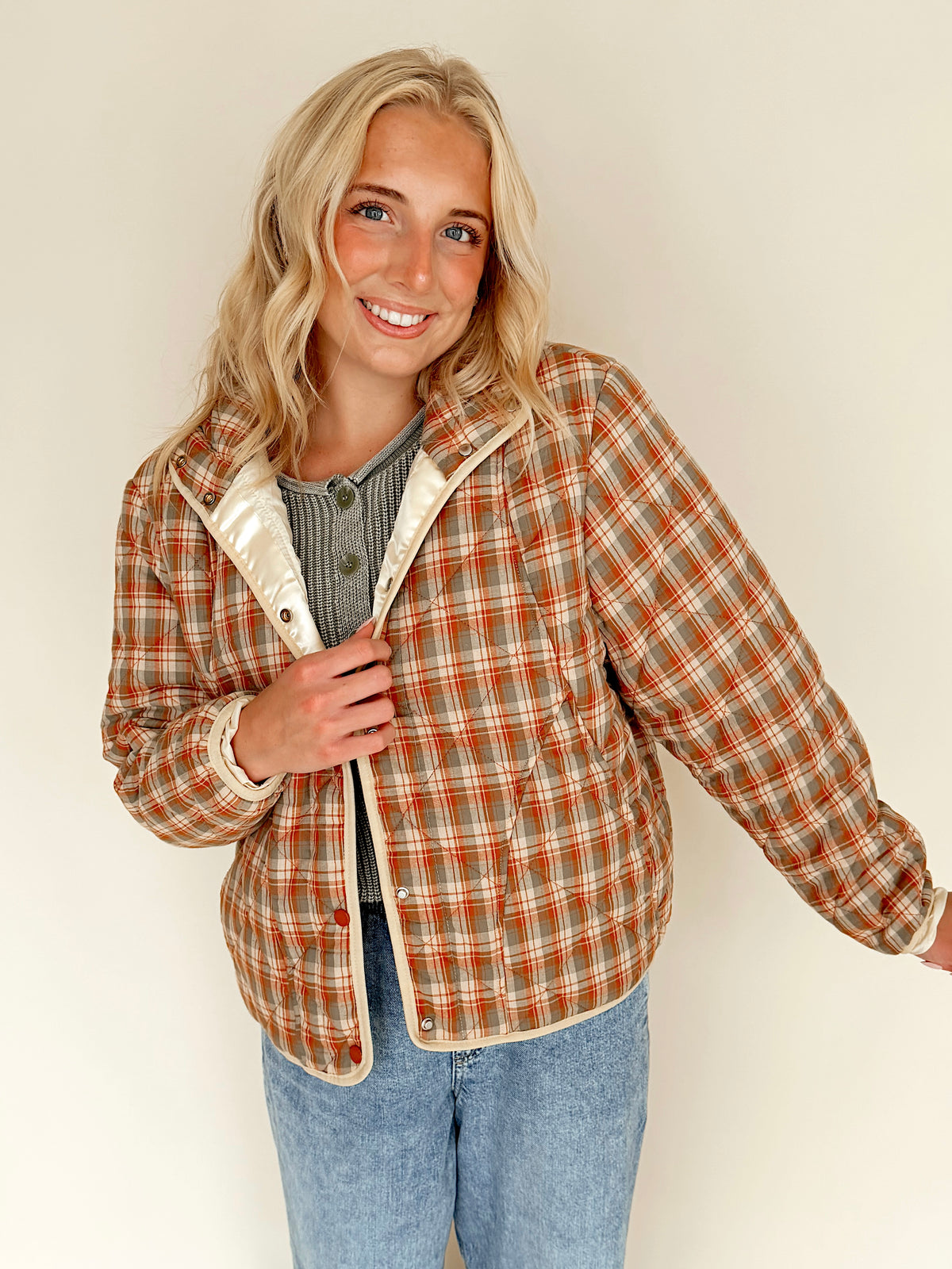 Vintage Plaid Quilted Jacket