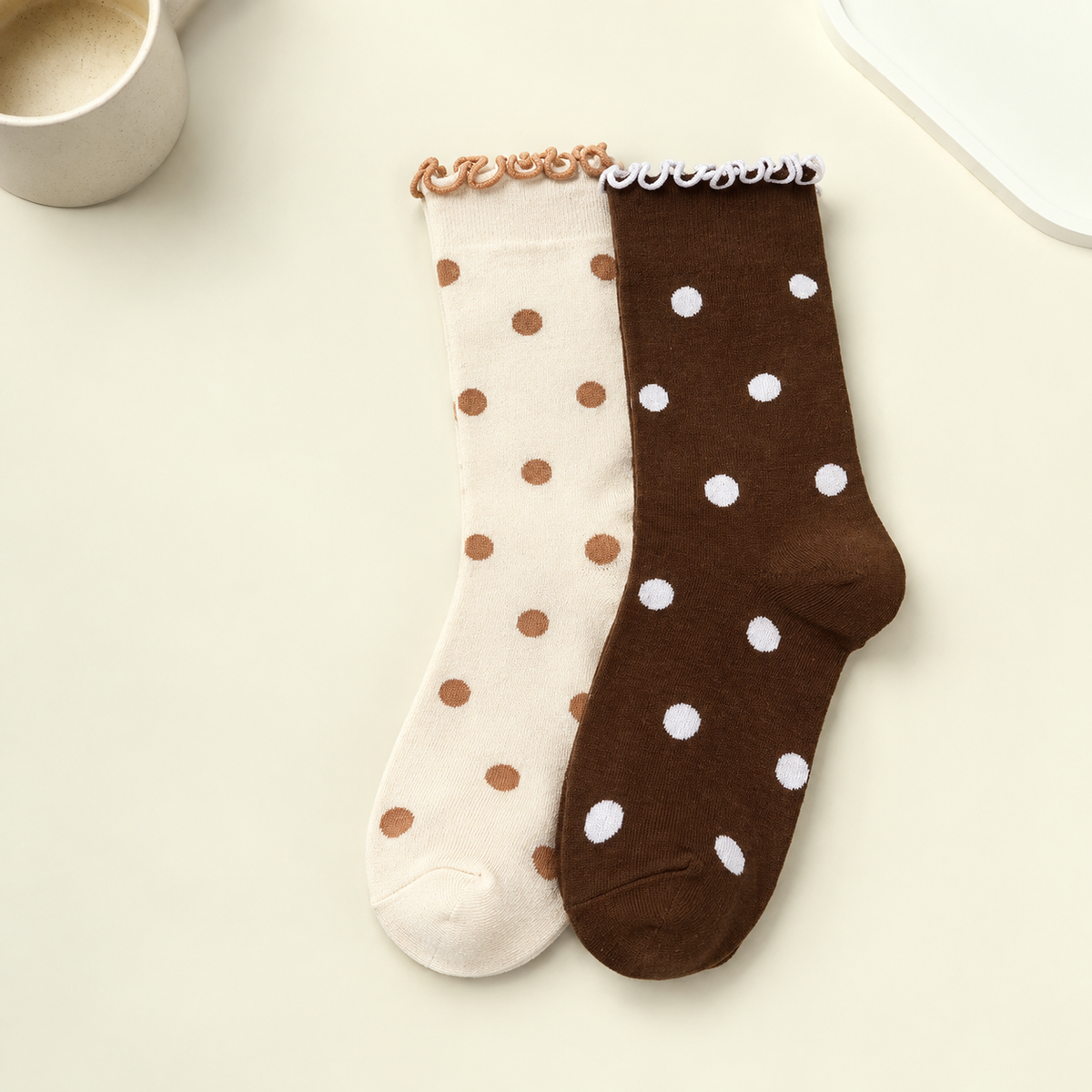 Ruffled Polka Dot Socks {2 colors}