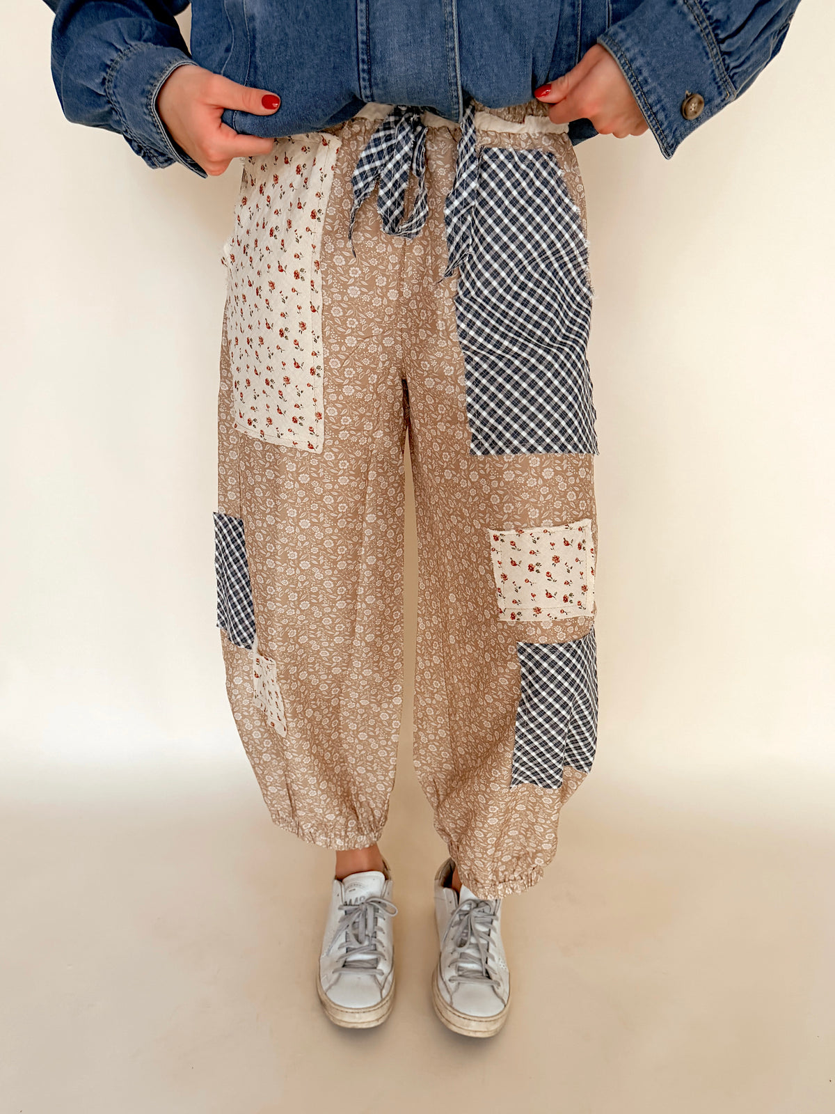 Floral Patchwork Printed Balloon Pants