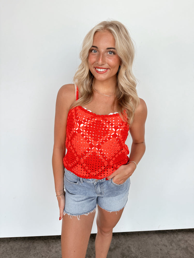 Red Crochet Tank