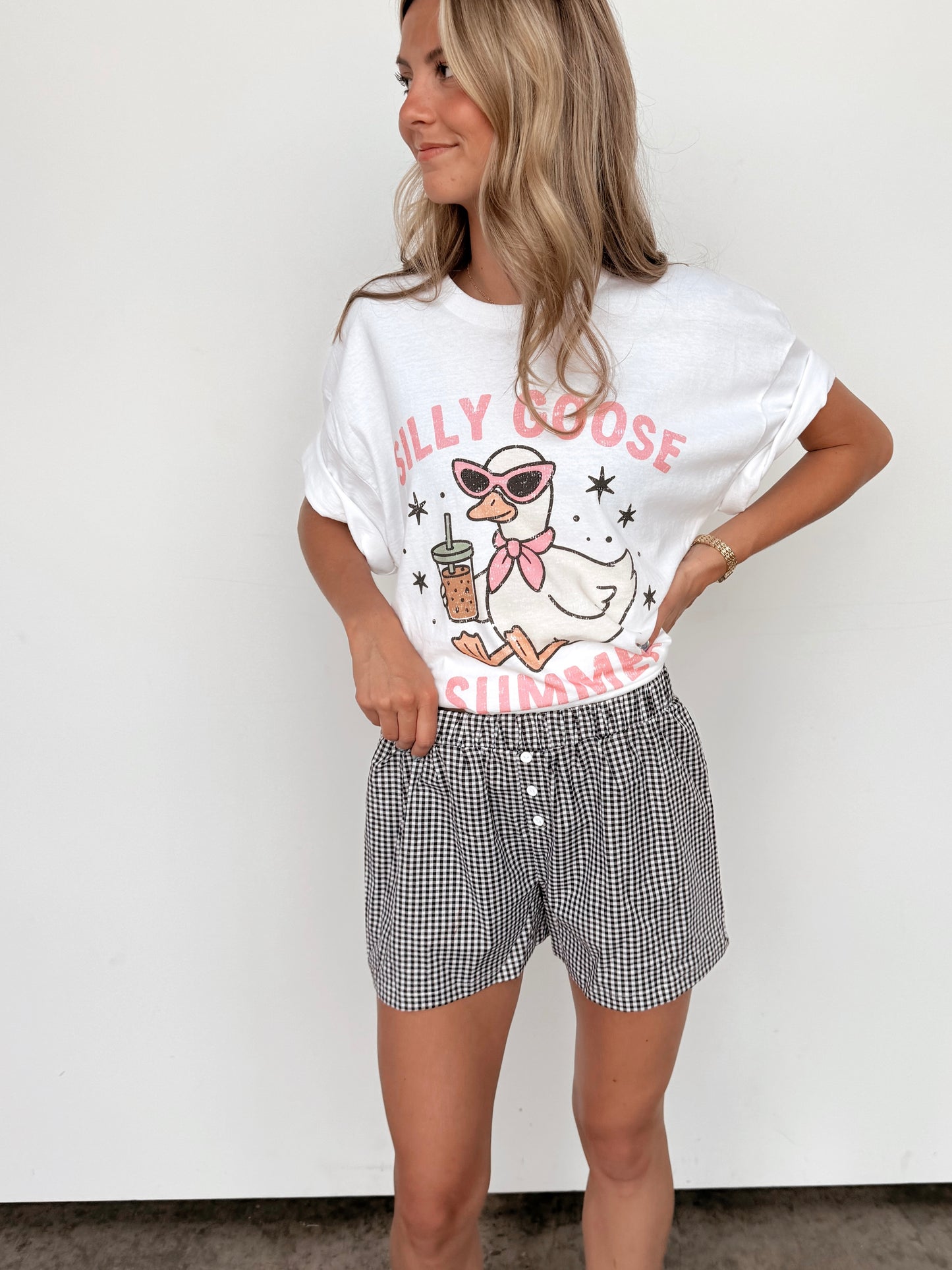 Black Gingham Boxer Shorts