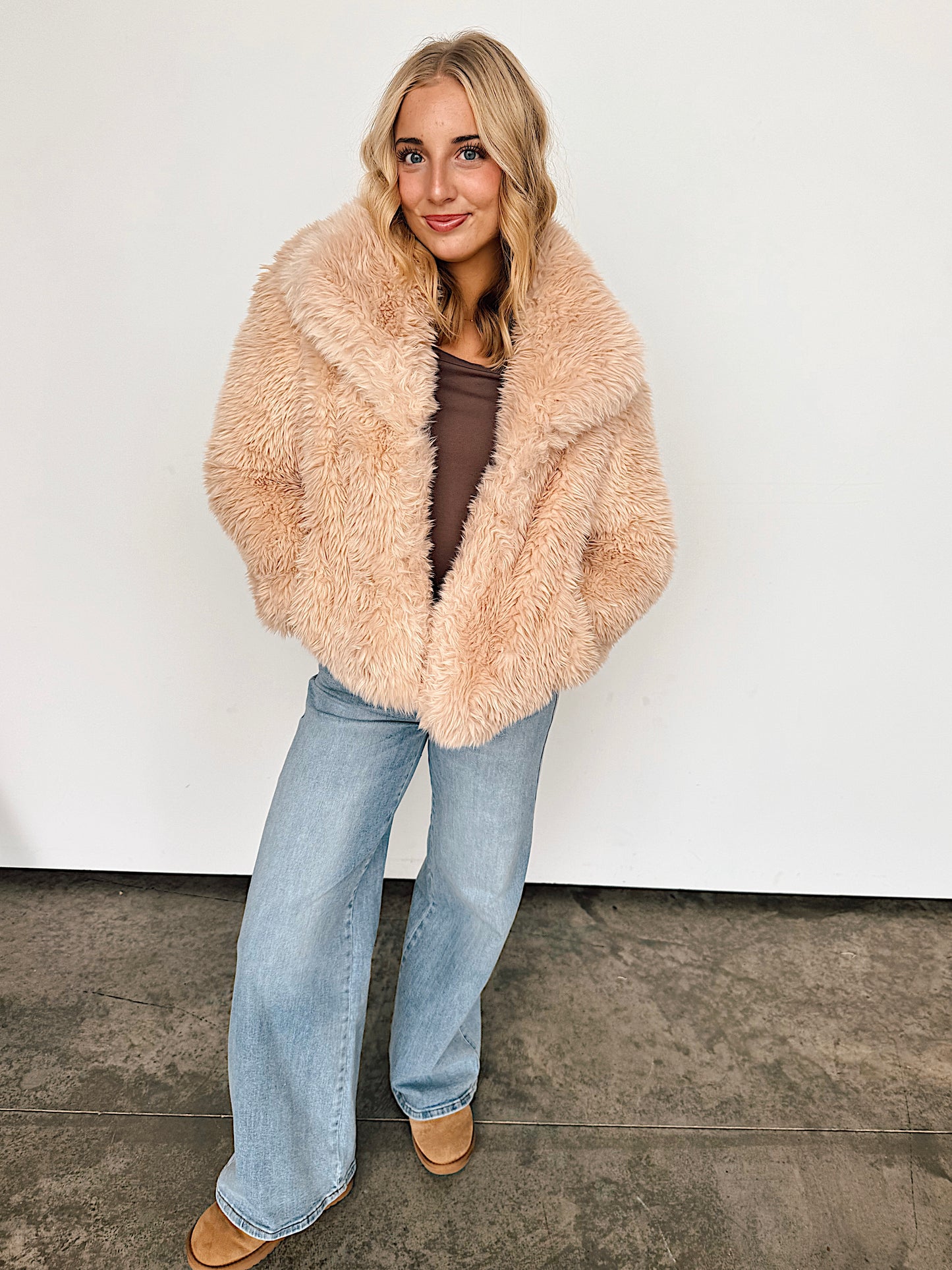 Cream Shaggy Sherpa Jacket