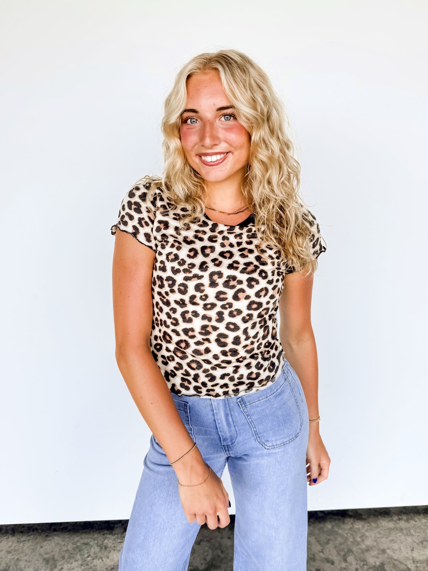 Leopard Short Sleeve Basic Tee