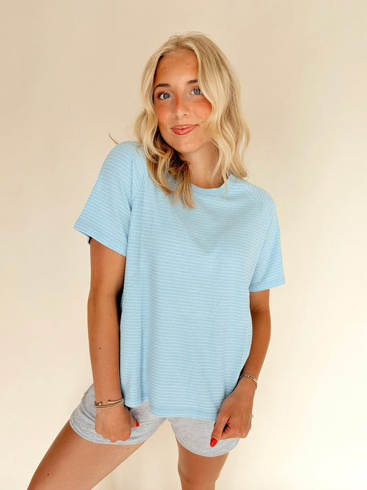 Baby Blue Striped Top