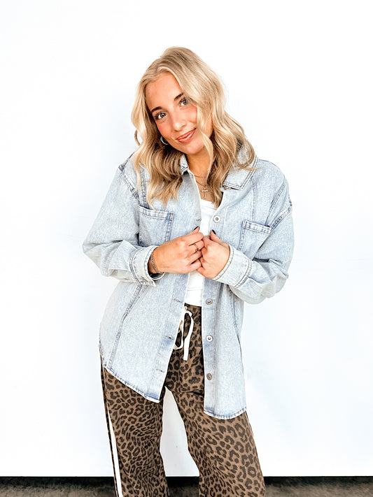 Light Denim Shirt Jacket