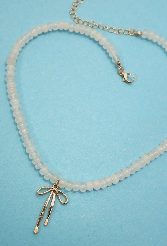 Natural Beaded Bow Necklace