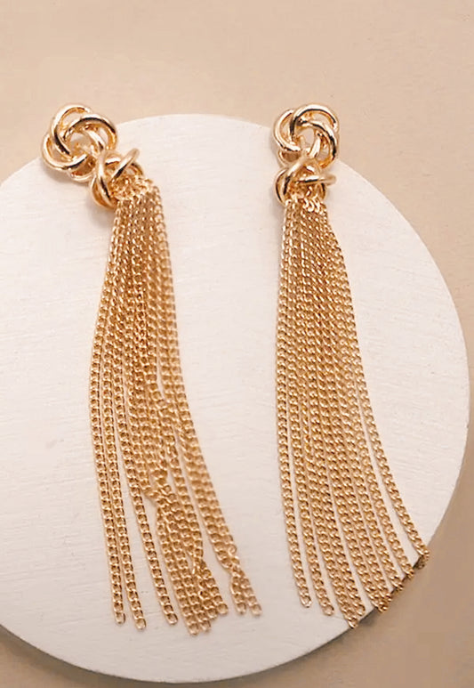 Gold Tassel Earrings