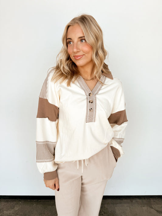 Ivory & Cocoa Striped Top