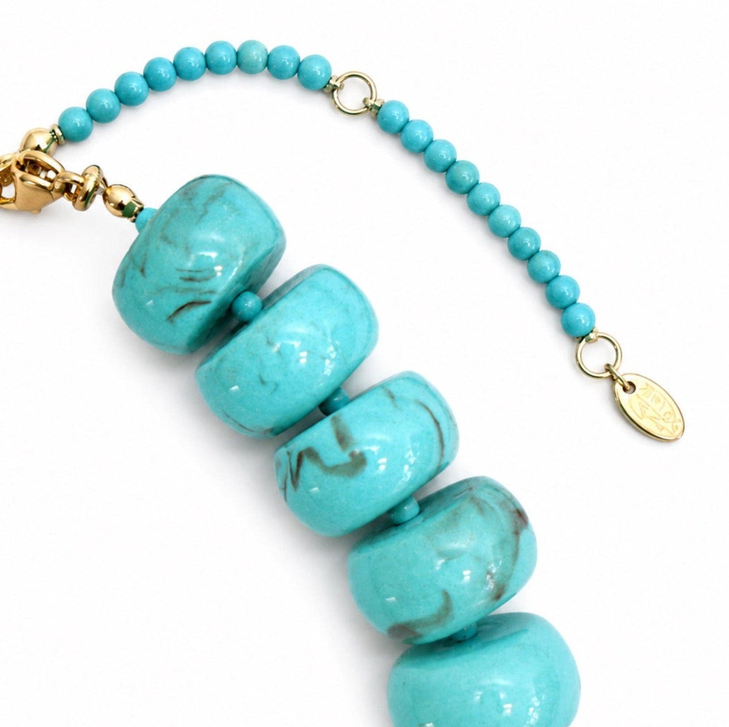 Turquoise Chunky Resin & Natural Stone Bead Necklace