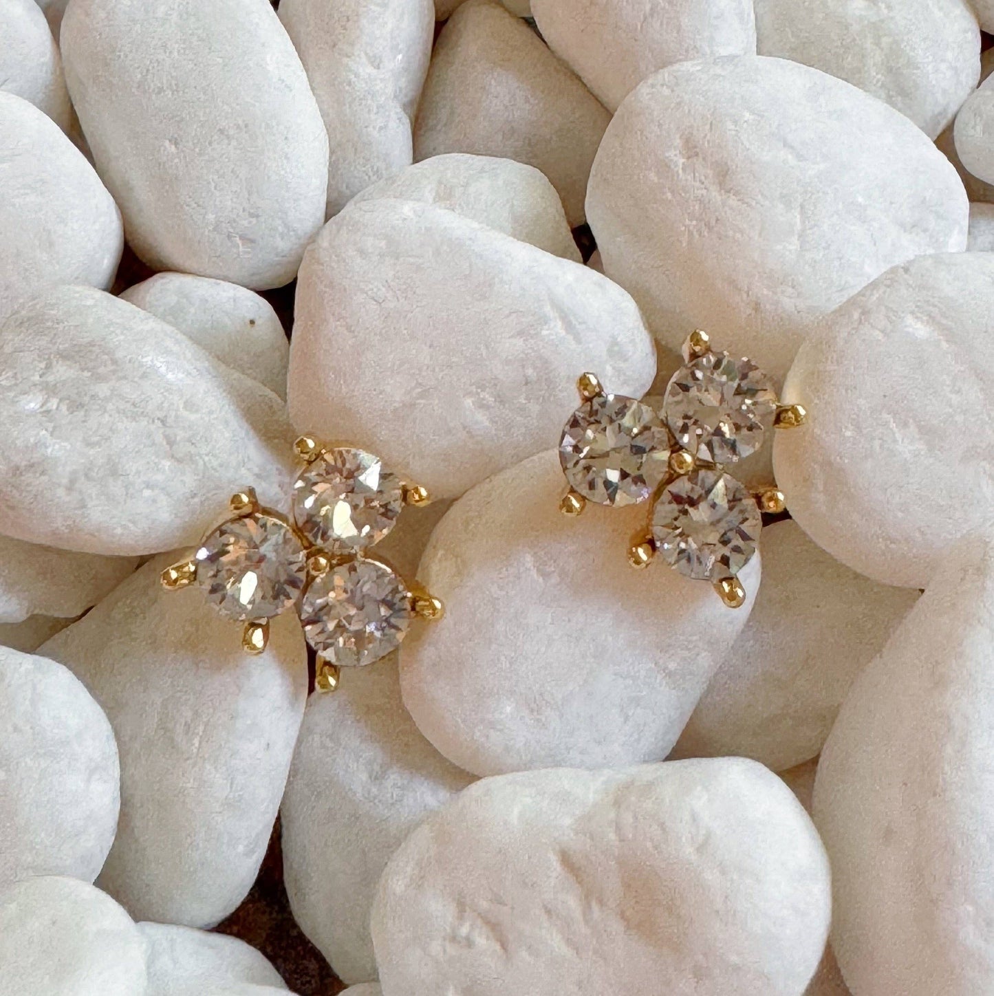 Trio Crystal Stud Earrings