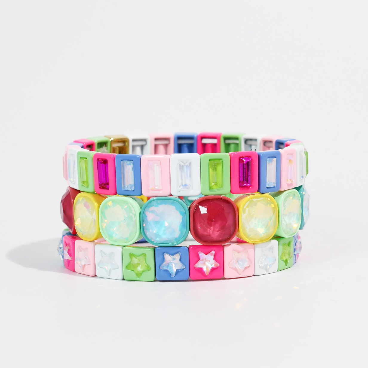 Colorful Tile Bead Stack Set