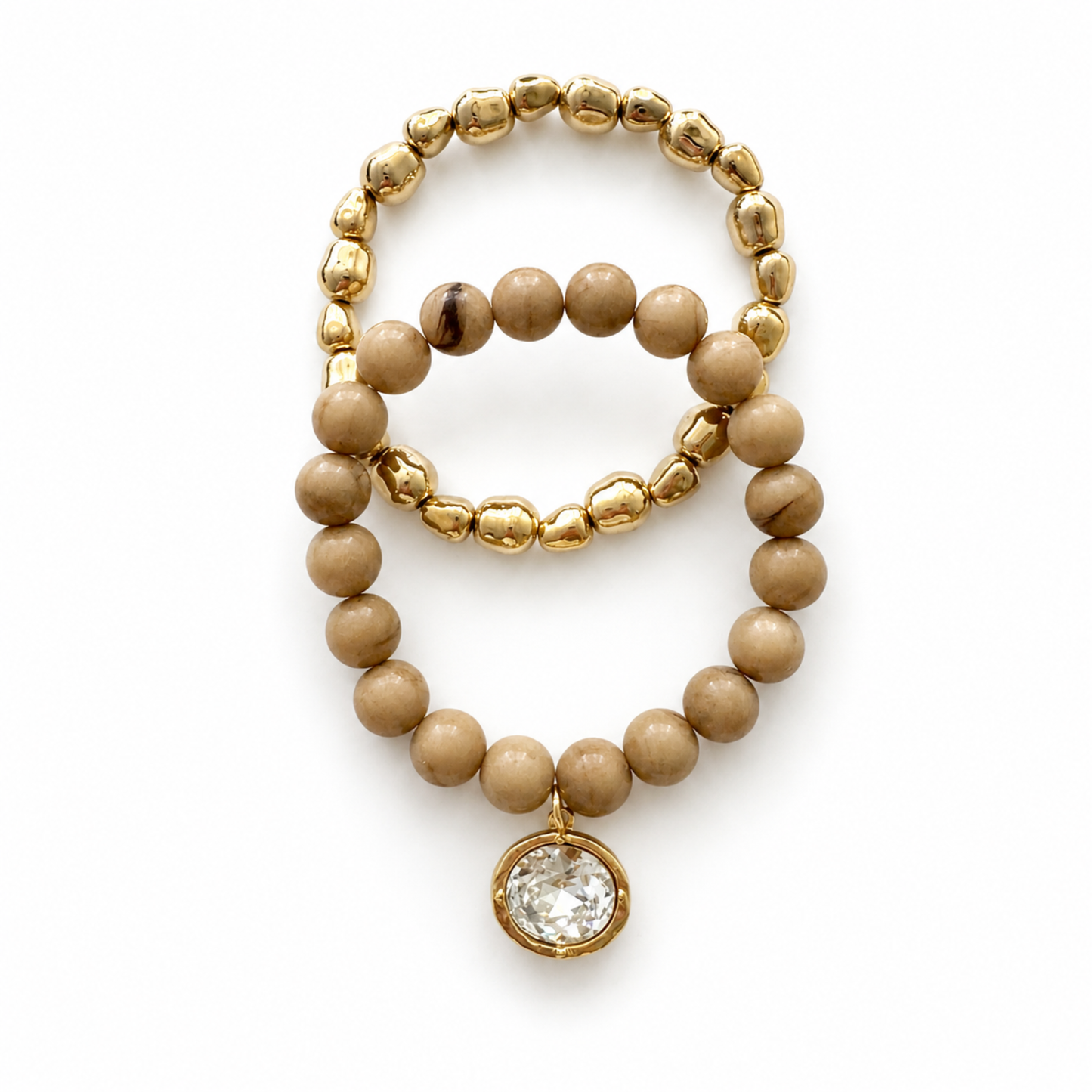 Marbled Bead Stretch Bracelet Stack